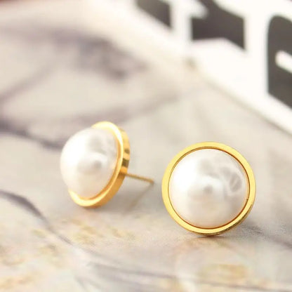 Stainless Steel Pearl Earrings For Women