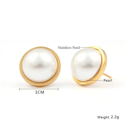 Stainless Steel Pearl Earrings For Women