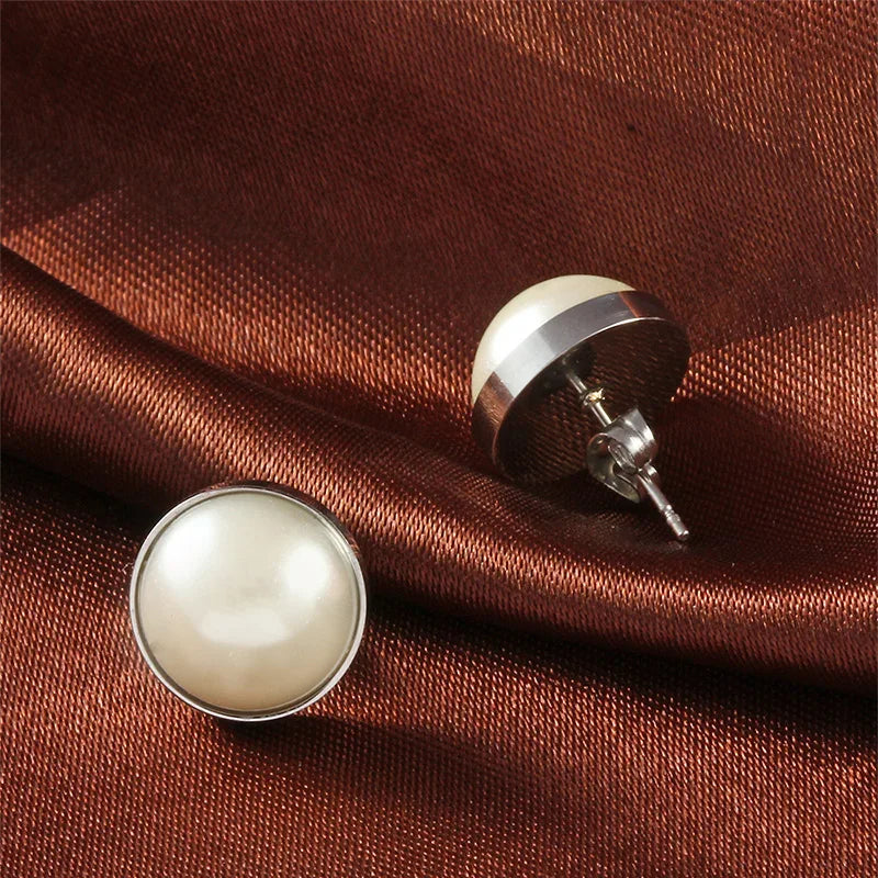 Stainless Steel Pearl Earrings For Women