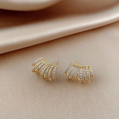 Delicate Multi-Layer C- Shaped Stud Earrings