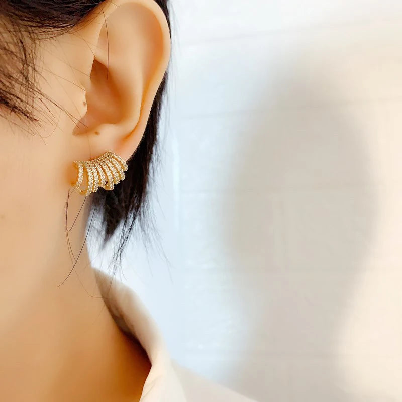 Delicate Multi-Layer C- Shaped Stud Earrings