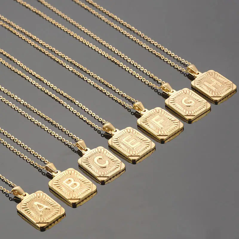 Gold Initial Pendant Necklace