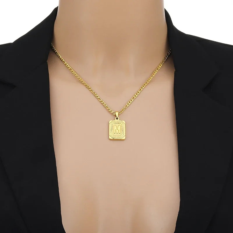 Gold Initial Pendant Necklace